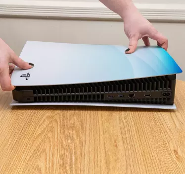 Ps5 klistermärke blå gradientöverdrag - Tenstickers