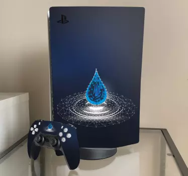 Ps5 klistermärke blå vattendroppe - Tenstickers