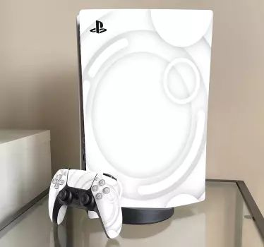 Ps5 klistermärke cirkulärt vitt mönster - Tenstickers
