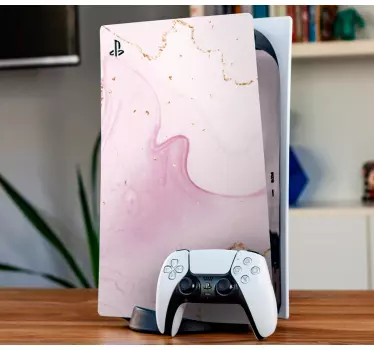 Ps5 klistermärke eleganta rosa virvlar - Tenstickers