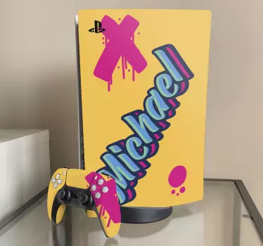 Ps5 klistermärke färgglad namnpersonalisering - Tenstickers