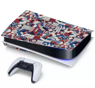 Ps5 klistermärke geometriska mönster wraps - Tenstickers