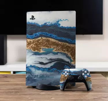 Ps5 klistermärke havsvågor tema - Tenstickers