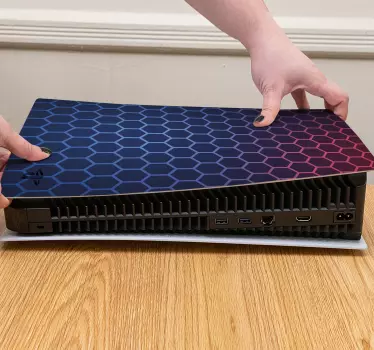 Ps5 klistermärke hexagonalt tryckskydd - Tenstickers