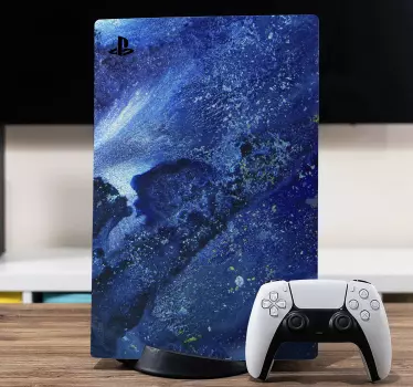 Ps5 klistermärke i kosmisk blå design - Tenstickers