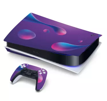 Ps5 klistermärke lila abstrakt design - Tenstickers