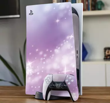 Ps5 klistermärke lila glittrande design - Tenstickers