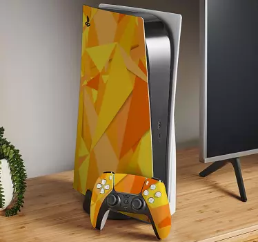 Ps5 klistermärke livliga geometriska motiv - Tenstickers