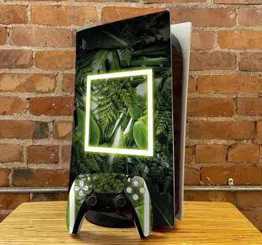 Ps5 klistermärke lush greenery wrap - Tenstickers