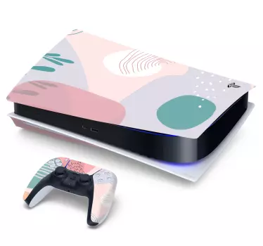 Ps5 klistermärke med abstrakta färgmotiv - Tenstickers
