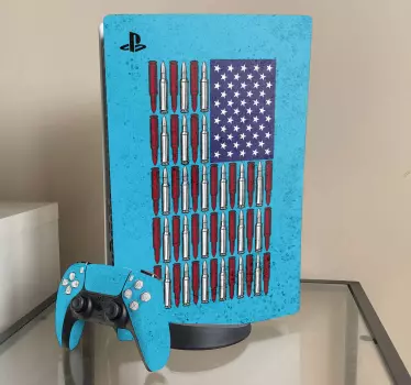 Ps5 klistermärke med amerikansk flaggtema - Tenstickers