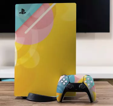 Ps5 klistermärke med djärva färgmönster - Tenstickers