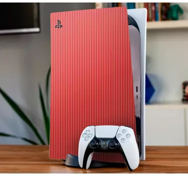 Ps5 klistermärke rÖd randig fodral - Tenstickers