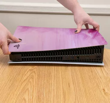 Ps5 klistermärke rosa mönstrad design - Tenstickers