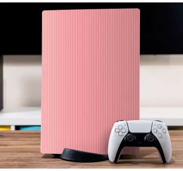 Ps5 klistermärke rosa ribbad täckning - Tenstickers
