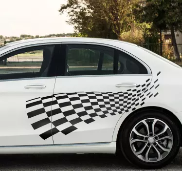 Racing flagga Väggklistermärken bilar - Tenstickers