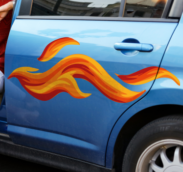 Racing flame bil dekal - Tenstickers