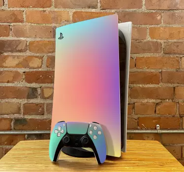 Rainbow gradient playstation 5 dekal - Tenstickers