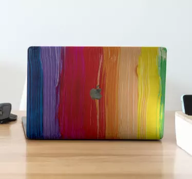Rainbow paint trails dekal laptop klistermärken - Tenstickers