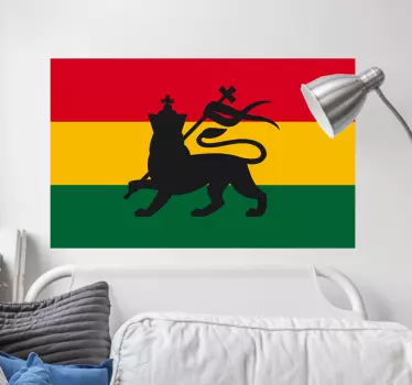 Rasta och lejon flagga dekaler - Tenstickers