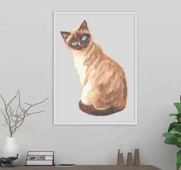 Väggdekal med realistisk katt - Tenstickers