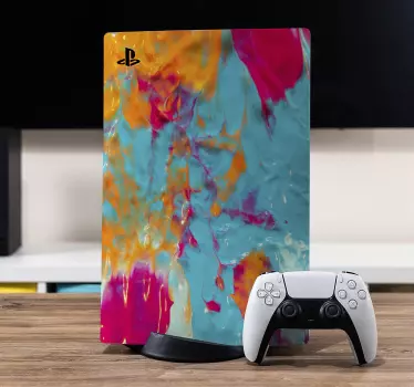 Regnbåge marmor playstation 5 klistermärken - Tenstickers