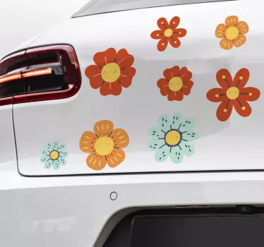 Retro blommor bildekaler - Tenstickers