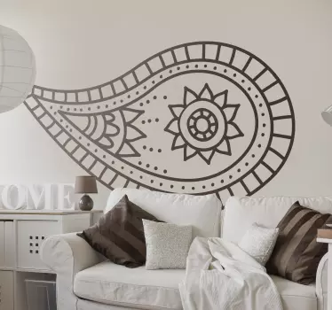 Retro paisley dekoration väggdekor - Tenstickers