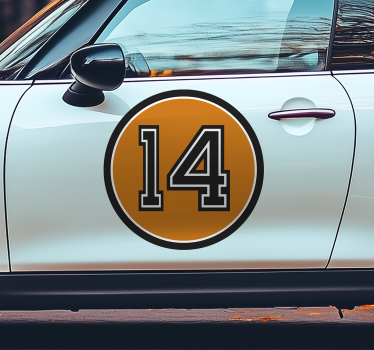 Retro sportnummer bildekaler - Tenstickers