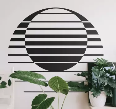 Retro sun draw geometrisk väggdekal - Tenstickers