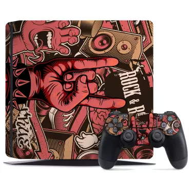 Rock graffiti ps4 playstation 4 dekal - Tenstickers