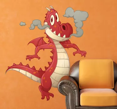 Röd drake barn klistermärke - Tenstickers