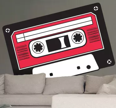 Röd och svart kassettdekal - Tenstickers