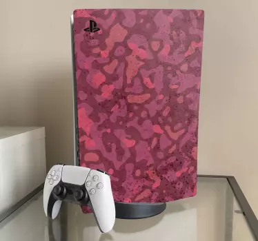 Röd street camo playstation 5 vinyl klistermärke - Tenstickers