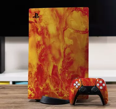 Röda lava playstation 5 klistermärken - Tenstickers