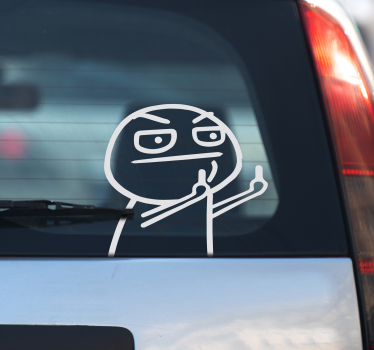 Rolig design att visa fingrar bil klistermärke - Tenstickers