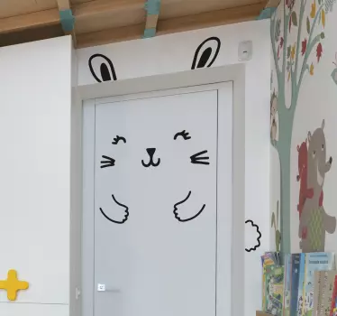 Rolig klistermärke för kaninglasdörr - Tenstickers