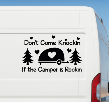 Roligt "kom inte och knacka" husvagn klistermärke - Tenstickers