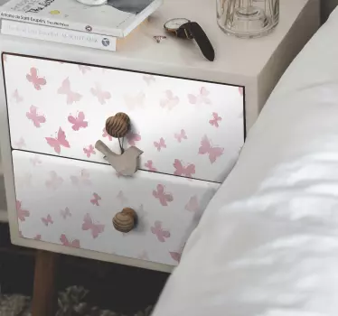 Rosa fjärilar dekaler för möbler - Tenstickers