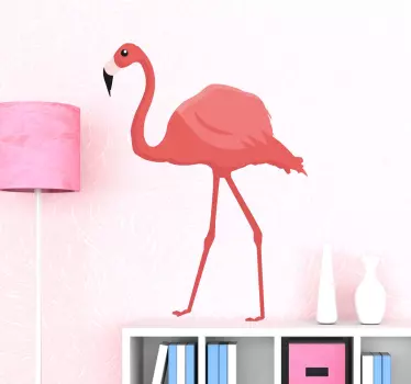 Rosa flamingo väggkonst klistermärke - Tenstickers