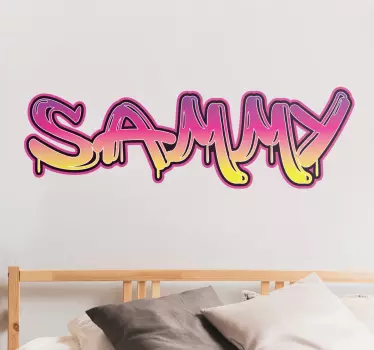 Rosa och gul graffitti stil text anpassad klistermärke - Tenstickers