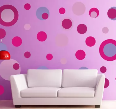 Rosa toner cirkel klistermärken - Tenstickers