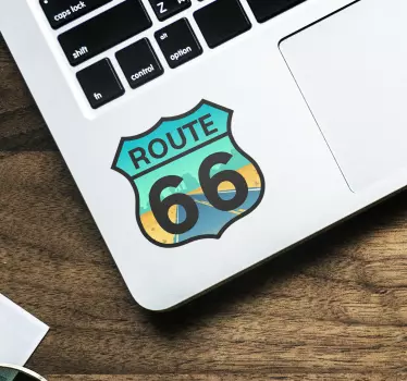 Route 66 laptop klistermärke - Tenstickers