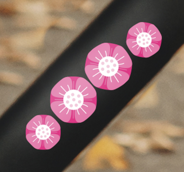 Rundade blommor cykel dekal - Tenstickers