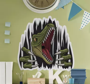 Rytande dinosaurieansikte klistermärke - Tenstickers