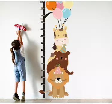 Safari djur med luftballonger vilda djur klistermärke - Tenstickers