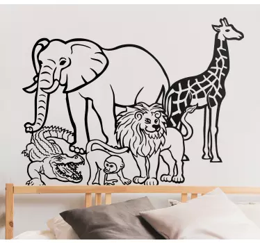 Safari djurensemble Väggklistermärken vilda djur - Tenstickers