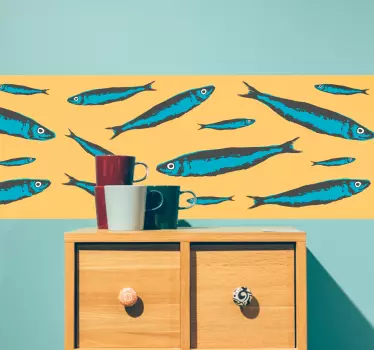Sardiner skriver ut kantklistermärke - Tenstickers