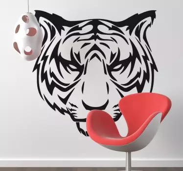 Scowling tiger klistermärke - Tenstickers