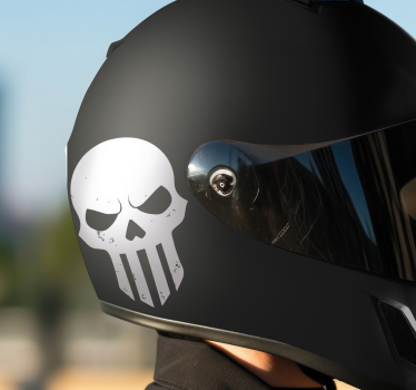 Skalle hjälm design motorcykelklistermärke - Tenstickers